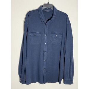 Roundtree &‎ Yorke XXL Mens Blue Long Sleeve Button Down Shirt Relaxed Fit